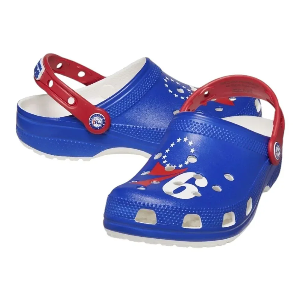 Crocs Classic‎ Clog Philadelphia 76ers NBA Blue Slip On Unisex Men's Size 13
